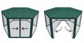Pavilion cu plasa anti-insecte, fermoar, hexagonal, 200cm, Verde