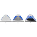 Cort plaja sau camping, impemeabil, cu protectie UV, 4 locuri, 210x240x130cm, gri albastru