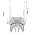 Scaun rotund Sersimo tip leagan suspendat cu perna Confort Plus casa sau gradina, gri