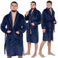 Halat de baie pentru barbati pana la genunchi, marimea L/XL, albastru marin