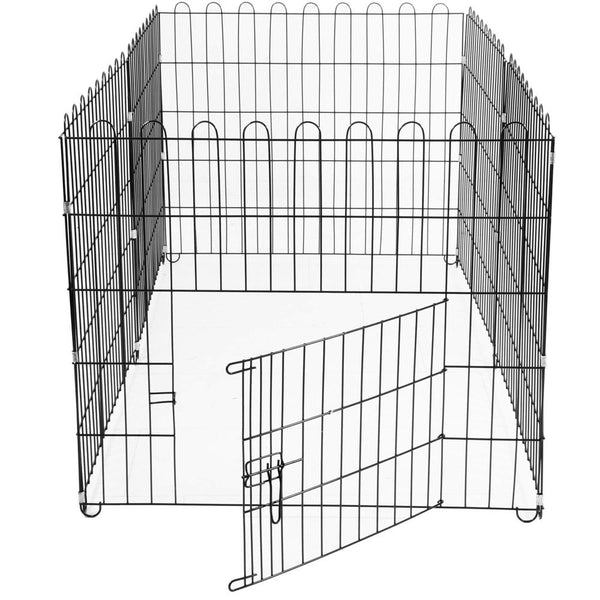 Tarc pentru animale de companie, din fier, forma configurabila, cu usa de acces, 3XL, 165x85x73cm, negru