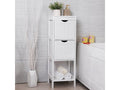 VASAGLE Dulap de podea pentru baie, multifunctional, 2 sertare, 30x30x89cm, alb