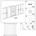 Poarta de siguranta Safety Gate pentru scari, ajustabila, din lemn cu structura otel, 75-82cm, negru maro