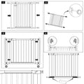 Poarta de siguranta Safety Gate pentru scari, ajustabila, din lemn cu structura otel, 82-89cm, negru maro