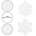 Decoratiune brad fulg de zapada, set 12 bucati, 9-10cm, alb