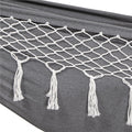 Hamac doua persoane cu franjuri si 2 perne, 200kg, 200×150 cm, gri inchis