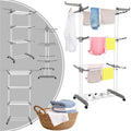 Uscator vertical pentru rufe, mobil si pliabil, cu doua umerase, 75x57x170cm, sarcina 20kg