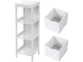 VASAGLE Dulap de podea pentru baie, multifunctional, 2 sertare, 30x30x89cm, alb