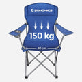 SONGMICS Set 2 scaune pliabile de camping sau pescuit, suport pahar, maxim 150kg, albastru