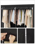 SONGMICS Garderoba din material textil, dulap portabil, cu rafturi si sina de agatat, 170x45x167cm, negru