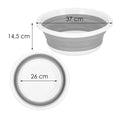 Lighean pliabil, rotund, din plastic si silicon, 37x15cm, 9litri, gri