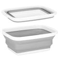 Lighean pliabil, dreptunghiular, din plastic si silicon, 40x29x15cm, 8.5litri, gri