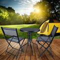 Set mobilier gradina Sersimo Oneiro, 2 scaune pliabile, 1 masa, negru