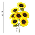 Buchet de flori artificiale din poliester, 2 fire de floarea soarelui, 57cm