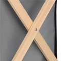 Cos de rufe cu 3 compartimente, cadru din lemn, 67x43x55 cm, 105 litri