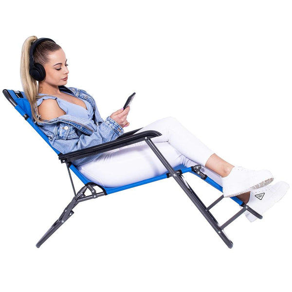 Sezlong pliabil SERSIMO GC4, Relax Zero Gravity, 80x60x153cm, Albastru deschis