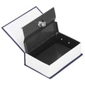 Caseta de valori, cutie metalica cu cheie, portabila, tip carte, Dictionar, albastru, 26x20.5x6.5 cm