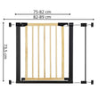 Poarta de siguranta Safety Gate pentru scari, ajustabila, din lemn cu structura otel, 82-89cm, negru maro