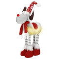 Figurina Craciun, Ren, picioare telescopice, iluminare LED, 61cm