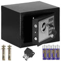Seif electronic standard cu cifru si cheie, 170x230x170 mm, Otel, Negru