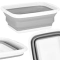 Lighean pliabil, dreptunghiular, din plastic si silicon, 40x29x15cm, 8.5litri, gri