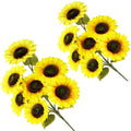 Buchet de flori artificiale din poliester, 2 fire de floarea soarelui, 57cm