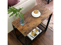 VASAGLE Masa de cafea laterala, cu 2 nivele, cadru din otel, 60x30x60cm, maro rustic