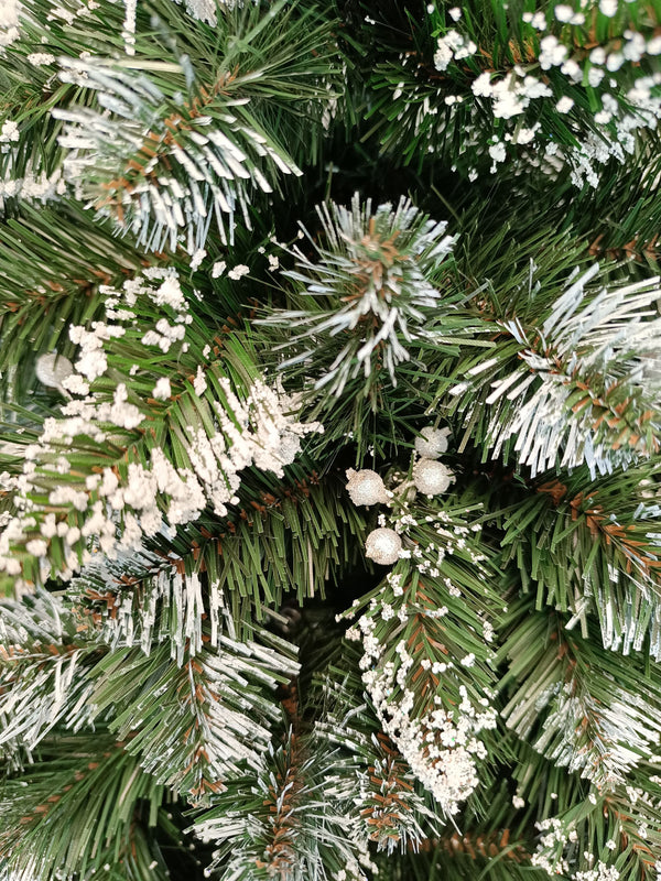 Brad artificial Christmas Deluxe by Sersimo, Crystal nins cu merisoare, 2D, 180cm
