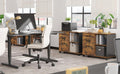 VASAGLE Dulap mobil tip rollbox pentru birouri, sertar cu sina suport dosare, stil industrial, 40x80x66 cm, maro rustic