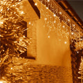 Instalatie luminoasa tip turturi LED exterior/interior, 300 LED-uri alb cald cu flash alb rece, 12 m, IP44, conectabila