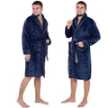 Halat de baie pentru barbati pana la genunchi, marimea L/XL, albastru marin