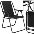 Scaun de plaja Sersimo, pliabil, 100kg, 52x73cm, negru