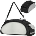 Geanta portbagaj bicicleta, 1 compartiment si 3 buzunare laterale, 40x20x17cm, negru cu elemente reflectorizante gri