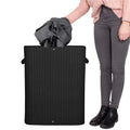 Cos de rufe din bambus cu capac, 2 compartimente, sac detasabil, volum 100L, 54x35x60cm, negru