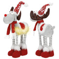 Figurina Craciun, Ren, picioare telescopice, iluminare LED, 61cm