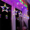 Ghirlanda luminoasa tip perdea cu stelute 138 LED-uri, 2m, pentru interior/exterior, iluminare multicolor