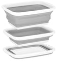 Lighean pliabil, dreptunghiular, din plastic si silicon, 40x29x15cm, 8.5litri, gri