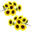 Buchet de flori artificiale din poliester, 2 fire de floarea soarelui, 57cm