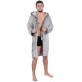 Halat de baie pentru barbati pana la genunchi, gluga mare, marimea L/XL, gri