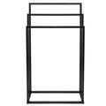 Suport metalic de baie pentru prosoape, cu 3 standuri, 84 cm, negru