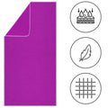 Prosop de plaja cu uscare rapida, husa de transport, 75x150cm, violet