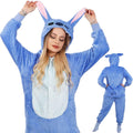 Pijama tip salopeta pentru adulti, model Stitch, marime L