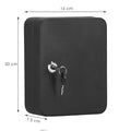 Cutie metalica din otel pentru 30 chei, echipata, 20x16x7.5cm, neagra