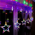 Ghirlanda luminoasa tip perdea cu stelute 138 LED-uri, 2m, pentru interior/exterior, iluminare multicolor