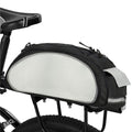 Geanta portbagaj bicicleta, 1 compartiment si 3 buzunare laterale, 40x20x17cm, negru cu elemente reflectorizante gri