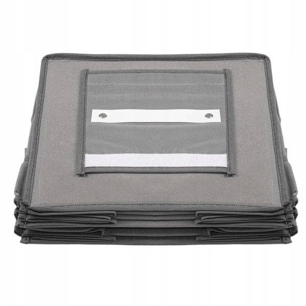 Organizator dulap Sersimo, 4 compartimente, textil, 80cm, gri