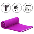 Prosop de plaja cu uscare rapida, husa de transport, 75x150cm, violet