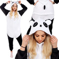 Pijama tip salopeta pentru adulti, model Panda, marime L