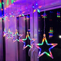 Ghirlanda luminoasa tip perdea cu stelute 138 LED-uri, 2m, pentru interior/exterior, iluminare multicolor