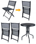 Set mobilier gradina Sersimo Oneiro, 2 scaune pliabile, 1 masa, negru